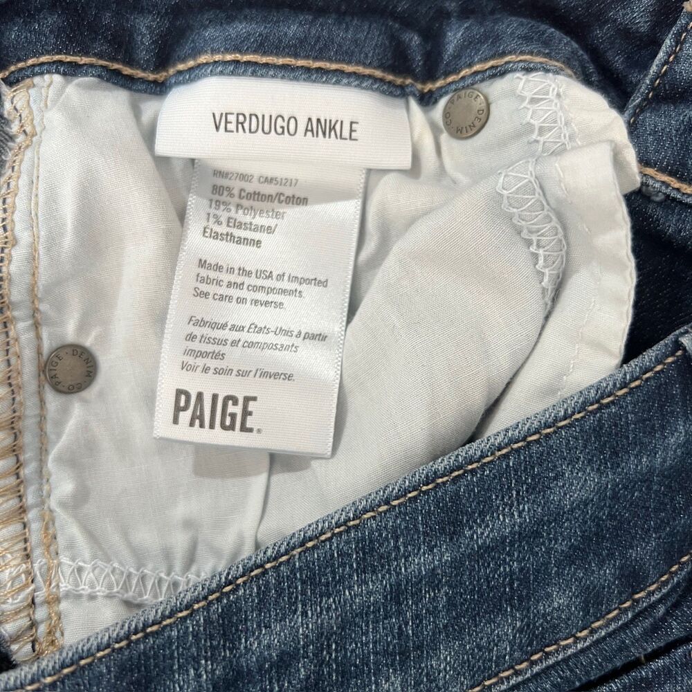 Paige Verdugo Ankle Womens Size 27 Dark Jeans - Picture 6 of 9